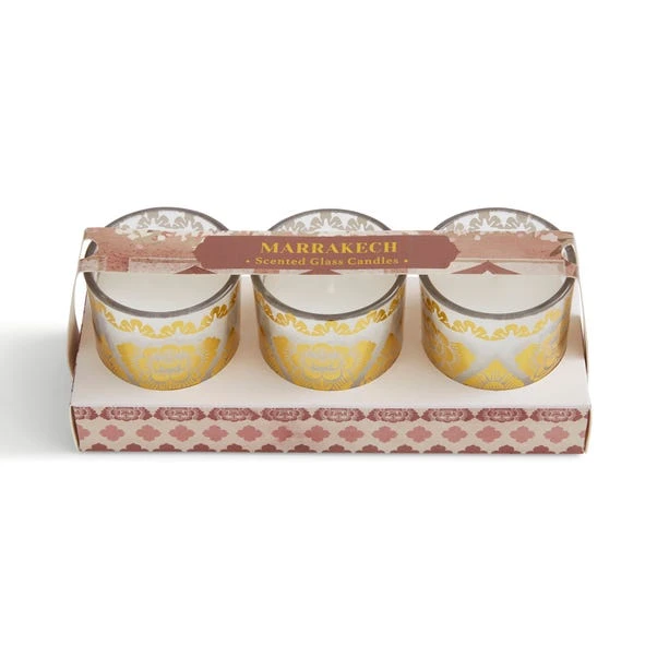 Set Of 3 Marrakech Moroccan Red Cinnamon Votive Candles 3 Set Of 3 Marrakech Moroccan Red Cinnamon Votive Candles - Image 3