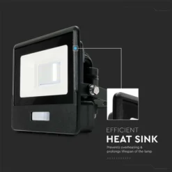 V-TAC 10W LED Floodlight Outdoor PIR Sensor Wall Light -EGLO Shop 30957274 alt05