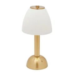 Hestia White Rechargeable Colour Changing LED Touch Table Lamp With Bronze Base