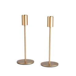 Set Of 2 Brushed Gold Candlestick Holders 6 Set Of 2 Brushed Gold Candlestick Holders -EGLO Shop 30958163 alt02
