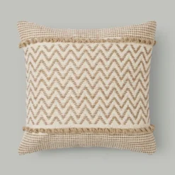 Jute Ivory Zig Zag Square Cushion -EGLO Shop 30961045 alt02
