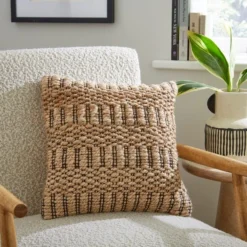 Chunky Jute Natural Square Cushion