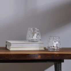 Set Of 2 Disney Bambi Glass Candle Holders