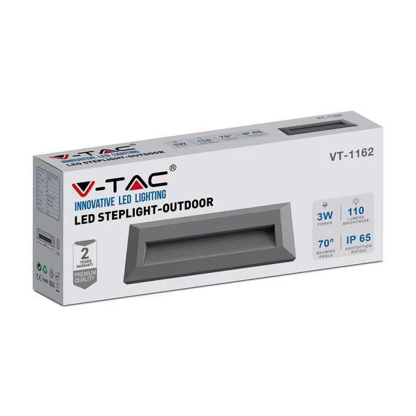 Set Of 4 V-TAC 3W Indoor Outdoor Rectangular Step Lights 5 Set Of 4 V-TAC 3W Indoor Outdoor Rectangular Step Lights - Image 5