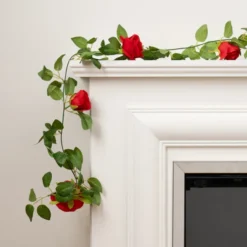 Artificial Rose & Bud Garland -EGLO Shop 30975083