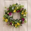 Artificial Spring Floral Pansy Wreath