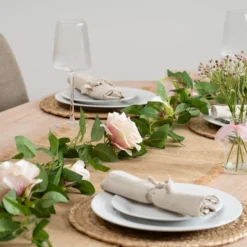 Artificial Rose & Bud Garland -EGLO Shop 30975087