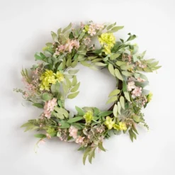 Artificial Pink & Green Hydrangea Wreath -EGLO Shop 30975131 alt02