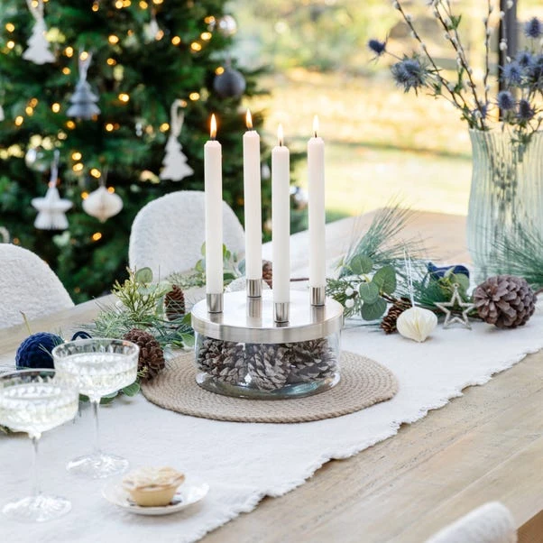 Metal Candlestick Holder With Glass Bowl 6 Metal Candlestick Holder With Glass Bowl - Image 6