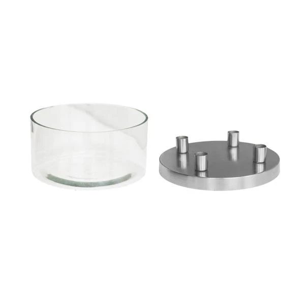 Metal Candlestick Holder With Glass Bowl 8 Metal Candlestick Holder With Glass Bowl - Image 8