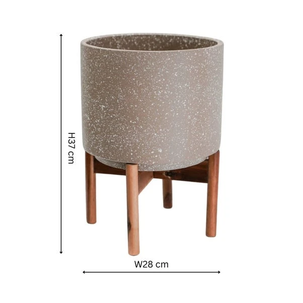 Valetta Speckled Ceramic Plant Pot With Stand 20 Valetta Speckled Ceramic Plant Pot With Stand - Image 20