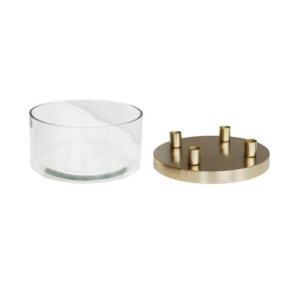 Metal Candlestick Holder With Glass Bowl 3 Metal Candlestick Holder With Glass Bowl - Image 3