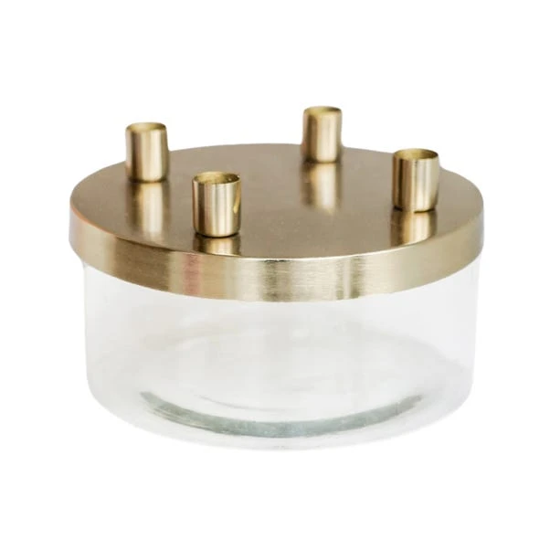 Metal Candlestick Holder With Glass Bowl 4 Metal Candlestick Holder With Glass Bowl - Image 4