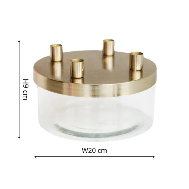 Metal Candlestick Holder With Glass Bowl 5 Metal Candlestick Holder With Glass Bowl - Image 5