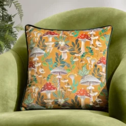 Wylder Wild Garden Mushroom Square Cushion Cover