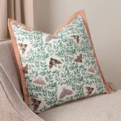 Wylder Silk Moth Cotton Square Cushion Cover