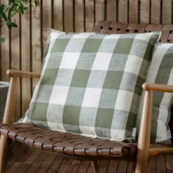Yard Chesil Check Outdoor Cotton Square Cushion Cover -EGLO Shop 30978997