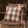Yard Chesil Check Outdoor Cotton Square Cushion Cover