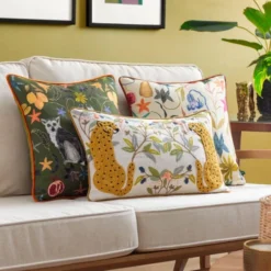 Wylder Mirrored Cheetah Cotton Rectangle Cushion Cover -EGLO Shop 30979120 alt06