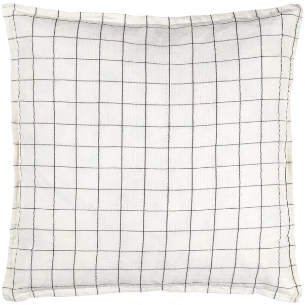 Yard Linen Grid Check Square Cushion Cover 2 Yard Linen Grid Check Square Cushion Cover - Image 2