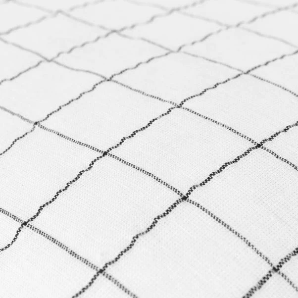 Yard Linen Grid Check Square Cushion Cover 4 Yard Linen Grid Check Square Cushion Cover - Image 4