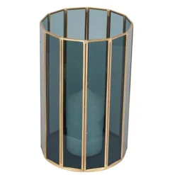 Brass & Smoked Glass Panelled Hurricane Candle Holder 13 Brass & Smoked Glass Panelled Hurricane Candle Holder -EGLO Shop 30983093 alt01