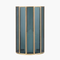 Brass & Smoked Glass Panelled Hurricane Candle Holder 14 Brass & Smoked Glass Panelled Hurricane Candle Holder -EGLO Shop 30983093 alt02