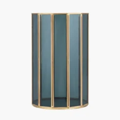 Brass & Smoked Glass Panelled Hurricane Candle Holder 15 Brass & Smoked Glass Panelled Hurricane Candle Holder -EGLO Shop 30983093 alt03
