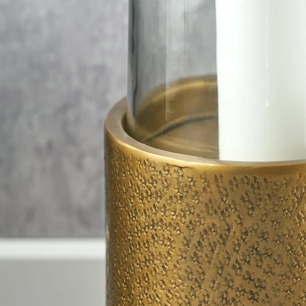 Metal & Glass Pedestal Hurricane Candle Holder 14 Metal & Glass Pedestal Hurricane Candle Holder - Image 14