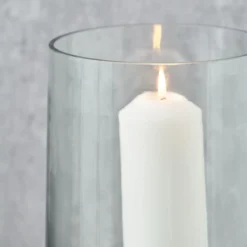 Metal & Glass Pedestal Hurricane Candle Holder 26 Metal & Glass Pedestal Hurricane Candle Holder -EGLO Shop 30983144 alt02