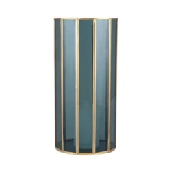 Brass & Smoked Glass Panelled Hurricane Candle Holder 10 Brass & Smoked Glass Panelled Hurricane Candle Holder -EGLO Shop 30983161 alt02