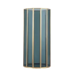 Brass & Smoked Glass Panelled Hurricane Candle Holder 11 Brass & Smoked Glass Panelled Hurricane Candle Holder -EGLO Shop 30983161 alt03
