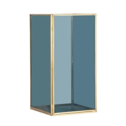 Brass & Smoked Glass Panelled Square Hurricane Candle Holder -EGLO Shop 30983187 alt01