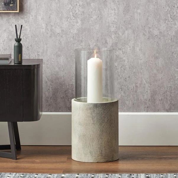 Metal & Glass Pedestal Hurricane Candle Holder 5 Metal & Glass Pedestal Hurricane Candle Holder - Image 5