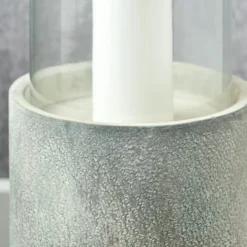 Metal & Glass Pedestal Hurricane Candle Holder 22 Metal & Glass Pedestal Hurricane Candle Holder -EGLO Shop 30983198 alt02
