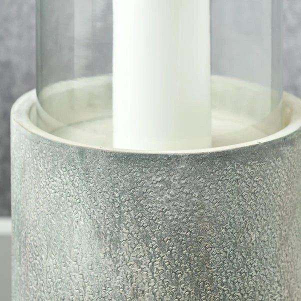 Metal & Glass Pedestal Hurricane Candle Holder 7 Metal & Glass Pedestal Hurricane Candle Holder - Image 7