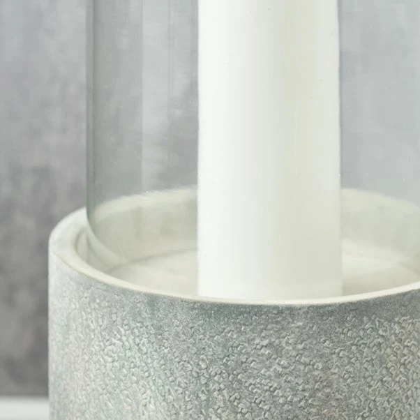 Metal & Glass Pedestal Hurricane Candle Holder 2 Metal & Glass Pedestal Hurricane Candle Holder - Image 2