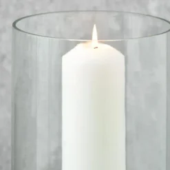Metal & Glass Pedestal Hurricane Candle Holder 18 Metal & Glass Pedestal Hurricane Candle Holder -EGLO Shop 30983201 alt02