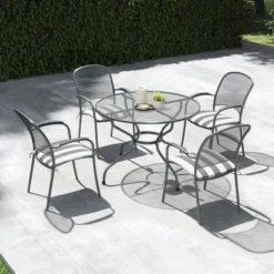 Pacific Lifestyle Carlo Round 4 Seater Dining Set With Cushions