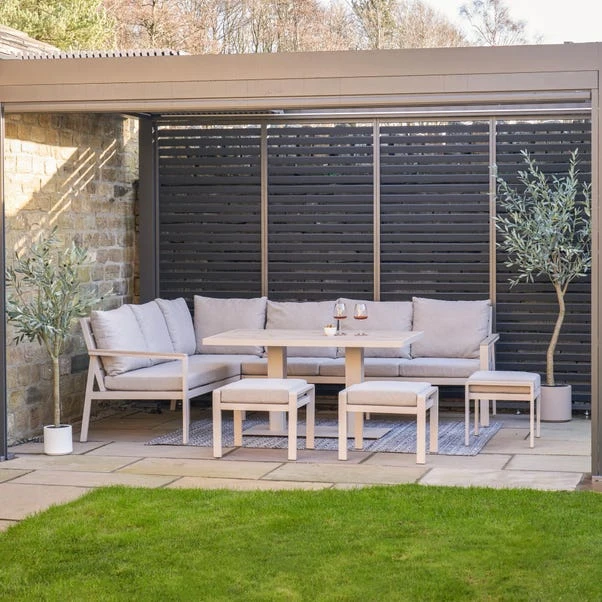 Pacific Lifestyle Aruba Outdoor Corner Seating Set With Adjustable Table 1 Pacific Lifestyle Aruba Outdoor Corner Seating Set With Adjustable Table