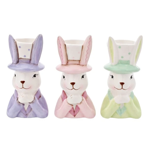 Eggs-traordinary Gift Co. Set Of 3 Bunny In Top Hat Mini Plant Pots 3 Eggs-traordinary Gift Co. Set Of 3 Bunny In Top Hat Mini Plant Pots - Image 3