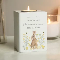 Personalised Spring Bunny Wooden Tealight Holder -EGLO Shop 30985086 alt02