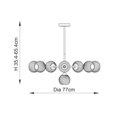 Vogue Asher Art Deco 8 Light Adjustable Ceiling Light -EGLO Shop 30990093 alt08