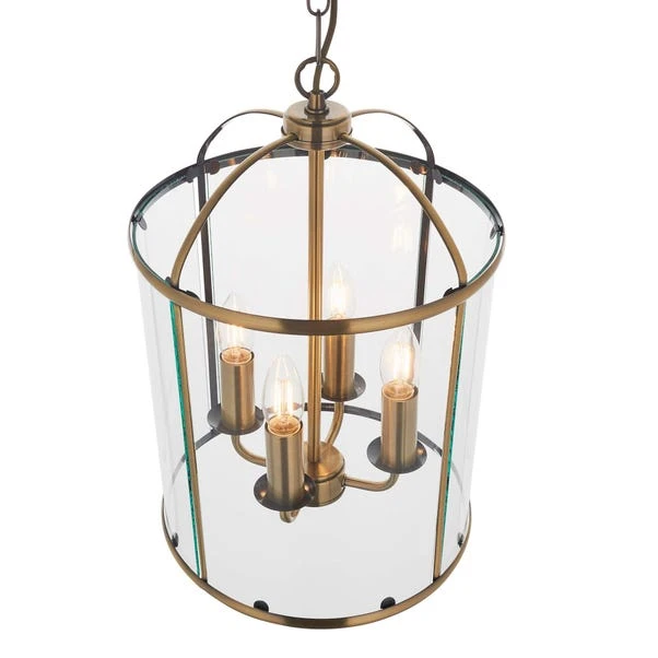 Return - Vogue Lambeth 4 Light Glass Pendant Light, Brass 5 Return - Vogue Lambeth 4 Light Glass Pendant Light, Brass - Image 5